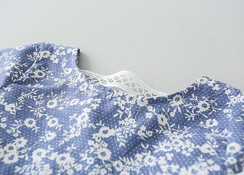 2022 New Girls Cotton Printed Dress Broken Flower Children's Dress